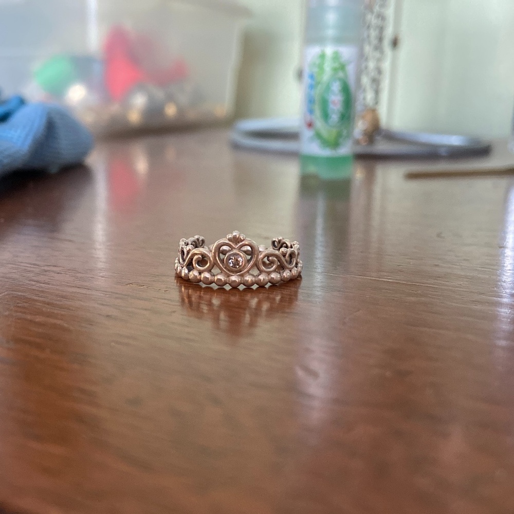 Sterling silver Pandora princess ring size 7